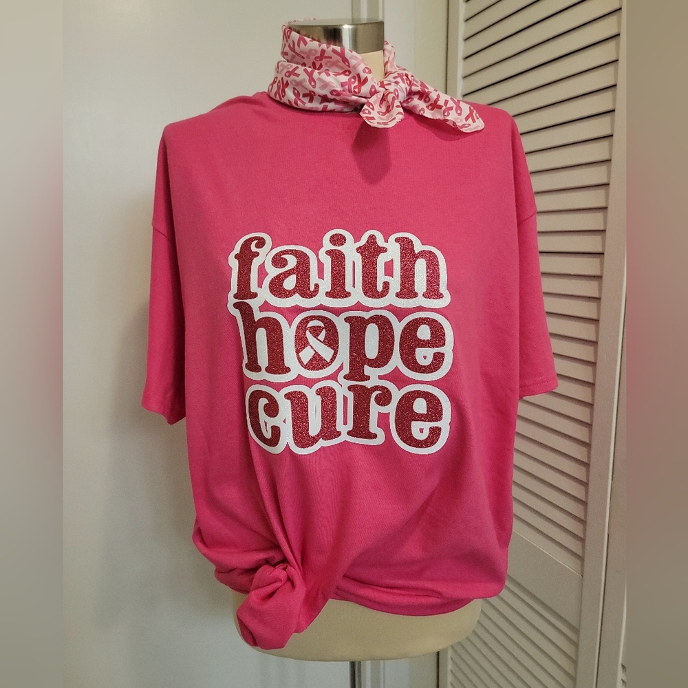 PINK FAITH, HOPE & CURE T-SHIRT - Picture 4 of 4